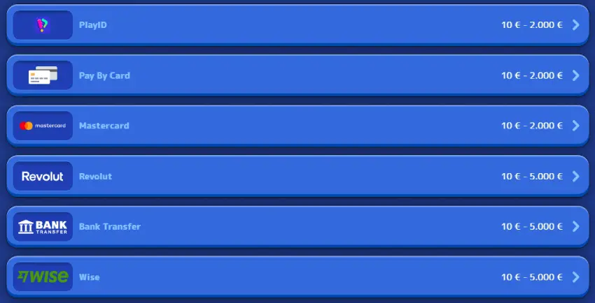 Einzahlungsmethoden im Pistolo Casino